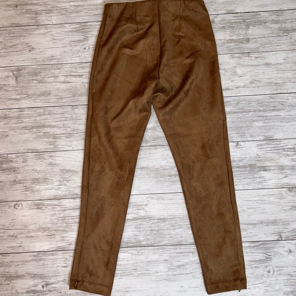 LOFT Brown Faux Suede Leggings Size Small NWT - Picture 2 of 4